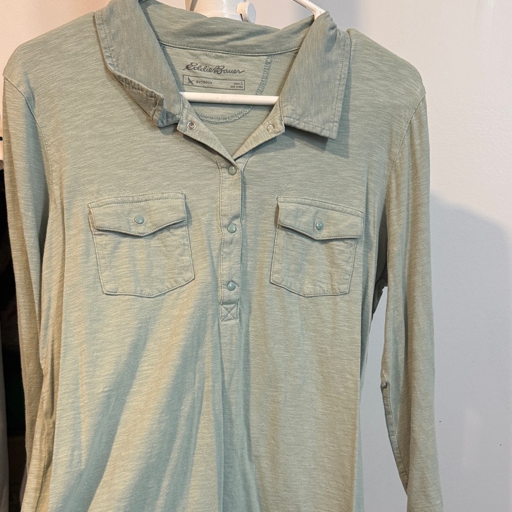 Eddie Bauer Women's Sage Button Down Shirt